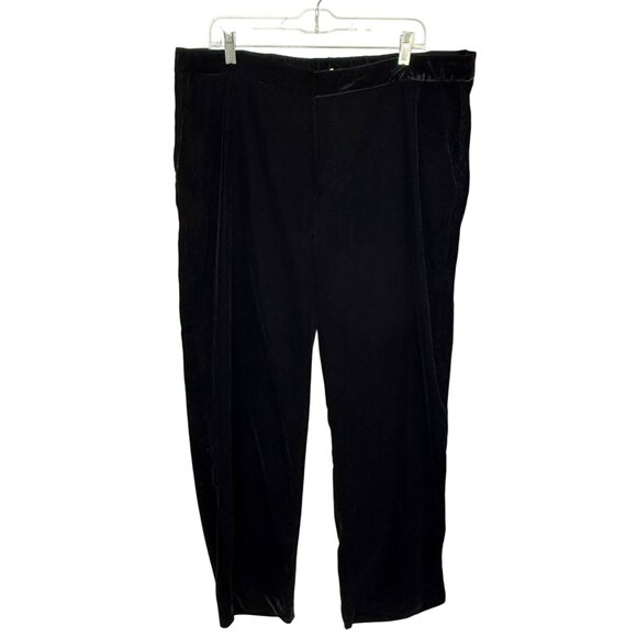 A New Day Womens Pants Velour Black Size 17 Recycled Polyester Casual - Picture 1 of 3